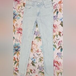 OLD NAVY - ROCKSTAR Pale Blue  Distressed Stretchy Girls Jeans